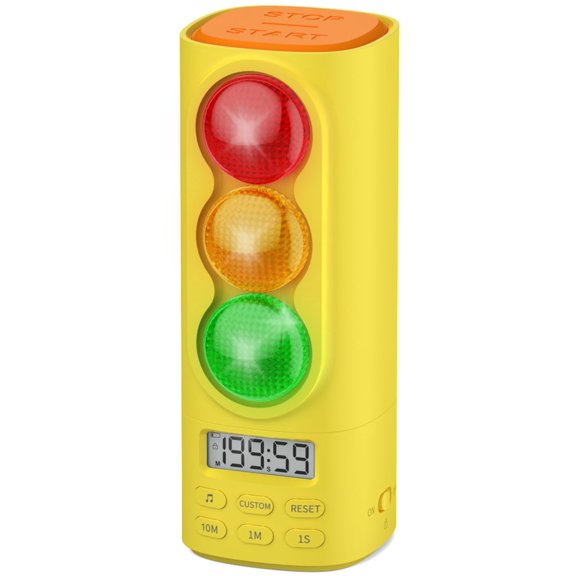 Traffic Light Visual Timer&ADHD Tool for Kids Adults Display Volume Adjustment, with 4 Ringtones for Classroom Desk Home Kitchen Game Countdown Pause Memory Function Charger Type C Included