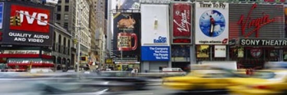 Traffic On A Street Times Square Manhattan NYC New York City New York State USA Canvas Art - Panoramic Images (18 x 6)