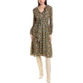 thumbnail image 1 of Traffic People Womens Cinch Midi Dress, XS, Green, 1 of 3