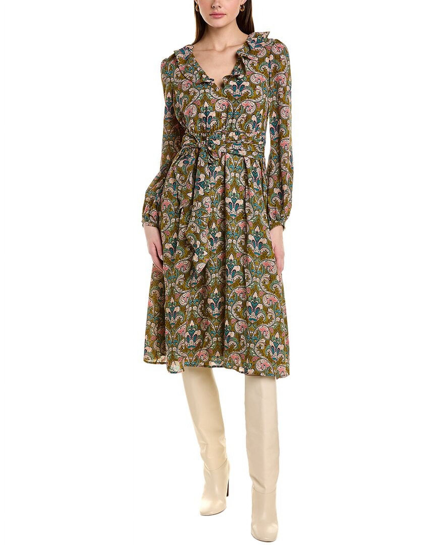Traffic People womens Cinch Midi Dress, L, Green - Walmart.com