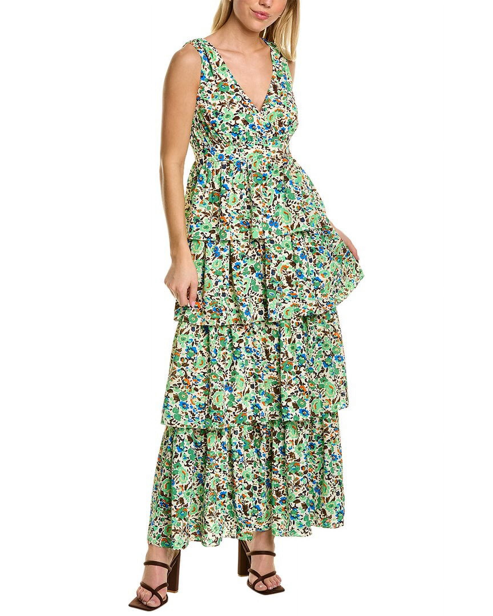 traffic people green dress Traffic People Aurora Green Printed Dress GYA11868018 – Izzi of Baslow main image 1