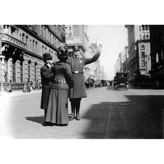 Traffic Policeman In N.Y.C. On April 1 History (24 x 18)