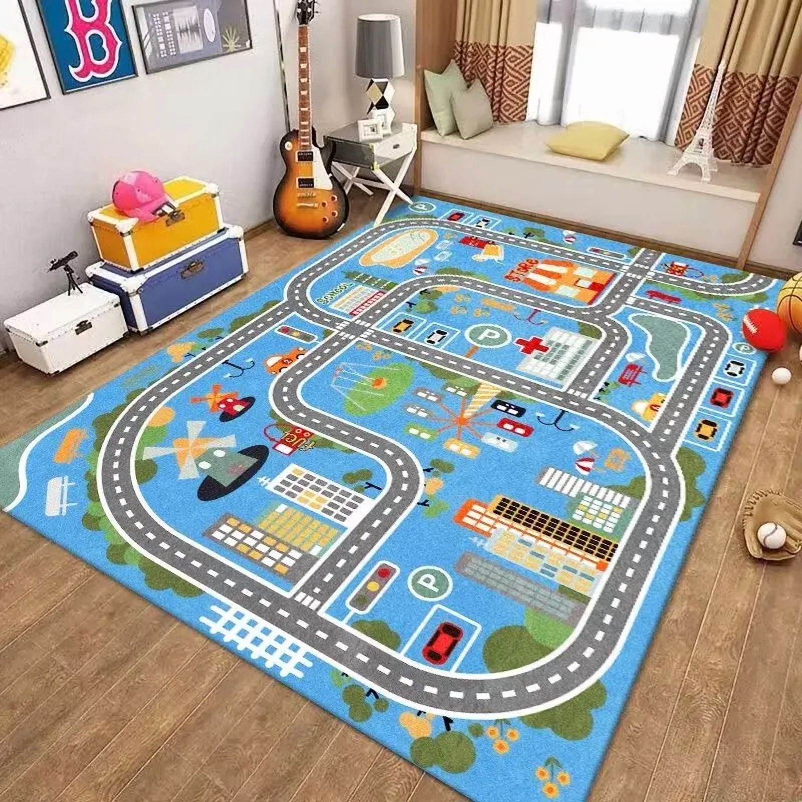 Traffic Route Map Carpet Gaming Room ration Living Room Rugs for ...