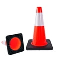 thumbnail image 1 of Traffic Safety Cones 18 Inch Orange Cones with Reflective Collar for Road Parking, Driving Practice,2 PACK, 1 of 8