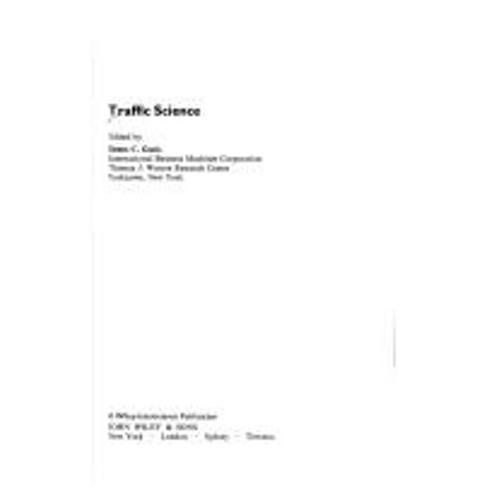 Pre-Owned Traffic Science (Hardcover) 9780471294801