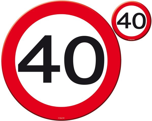 Traffic Sign 40th Birthday Place Mat & C - Walmart.com