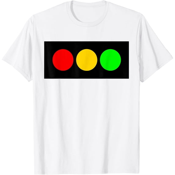 Traffic Signal Stop-Caution-Go Horizontal Stop Light TshirtMen and women, White T-shirt, size: Extra large