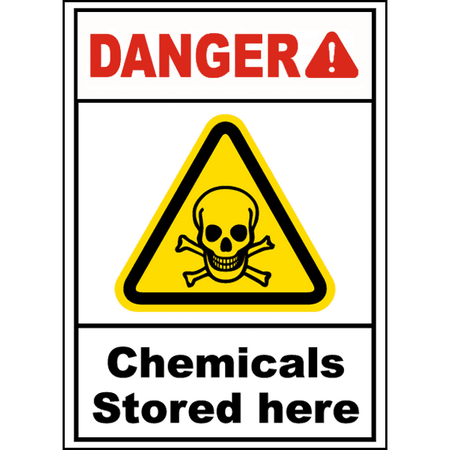 Traffic Signs Danger Chemicals Stored Here Sign 12 x 18 Aluminum Sign