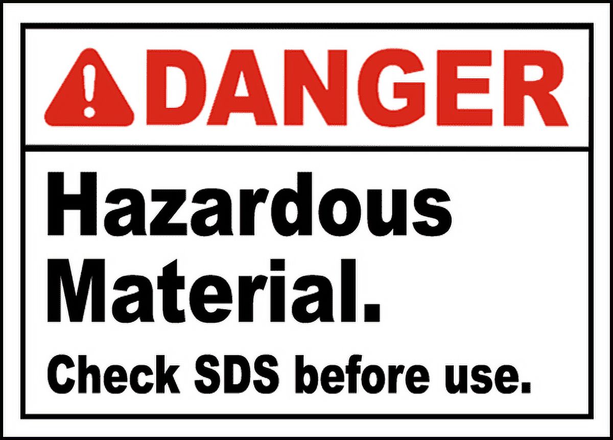 Traffic Signs Hazardous Material Check SDS Sign 12 x 8 Aluminum Sign