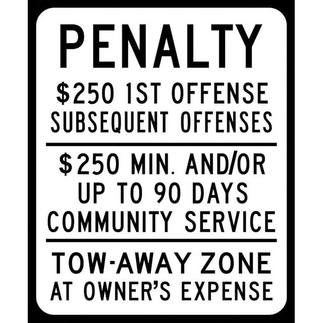 Traffic Signs New Jersey Accessible Parking Penalty Sign 18 x 24