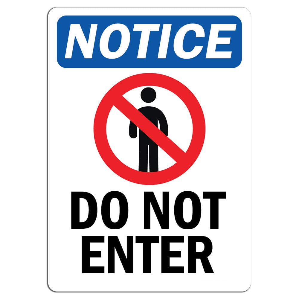 Traffic Signs - Notice - Do Not Enter Sign with Symbol 10 x 7 Aluminum ...