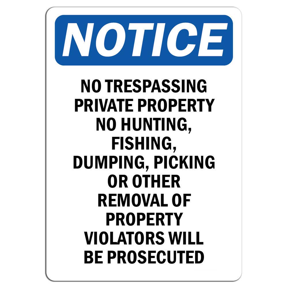 Traffic Signs Notice No Trespassing Private Property No Hunting
