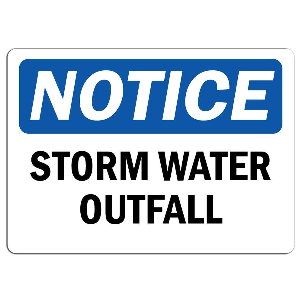 Traffic Signs - Notice - Storm Water Outfall Sign 12 x 18 Aluminum Sign ...