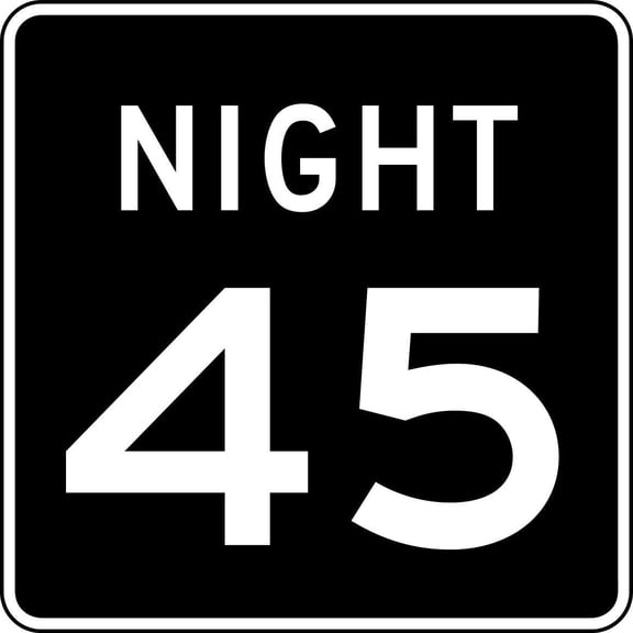 Traffic Signs - R2-3P: Night Speed Limit (Plaque) 18 x 24 Aluminum Sign Street Weather Approved Sign 0.04 Thickness