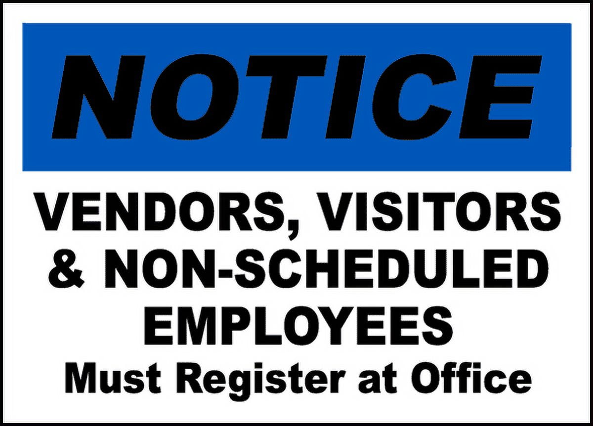Traffic Signs - Visitors Register at Office Sign 2 10 x 7 Aluminum Sign ...