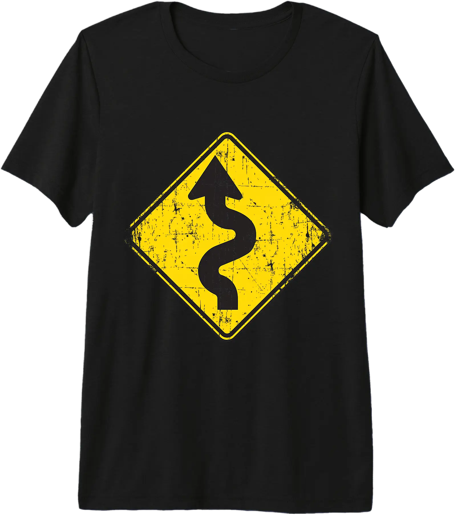 Traffic Street Windy Curve Road Sign Tri-Blend T-Shirt - Walmart.com