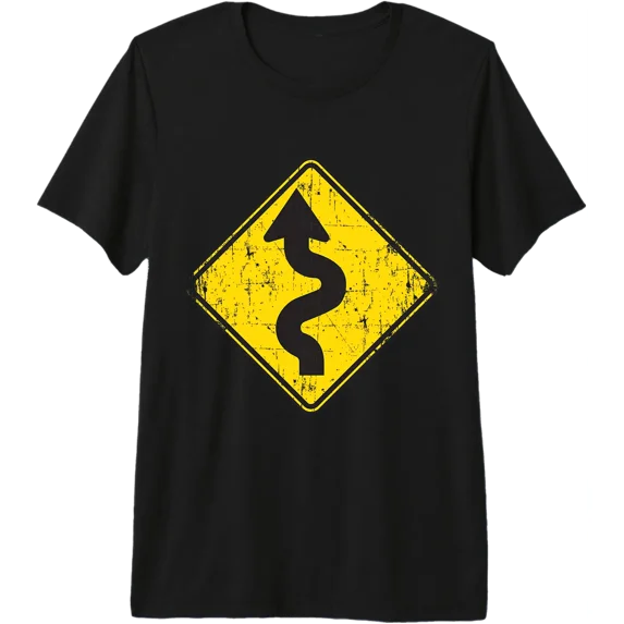 Traffic Street Windy Curve Road Sign Tri-Blend T-Shirt - Walmart.com