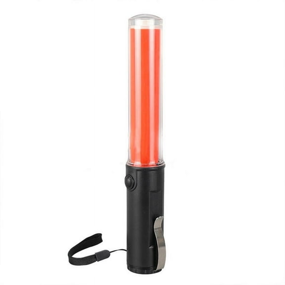 Traffic Wand, LED Signal Wand Traffic Flashlight, Battery Powered, Durable, Waterproof, Wide Application, Suitable for Traffic Direction, Concerts, Parking Guides Etc(Red)
