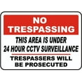 thumbnail image 1 of Traffic & Warehouse Signs - 24 Hour CCTV Surveillance Sign - Weather Approved Aluminum Street Sign, 0.04 Thickness - 12" X 8", 1 of 5