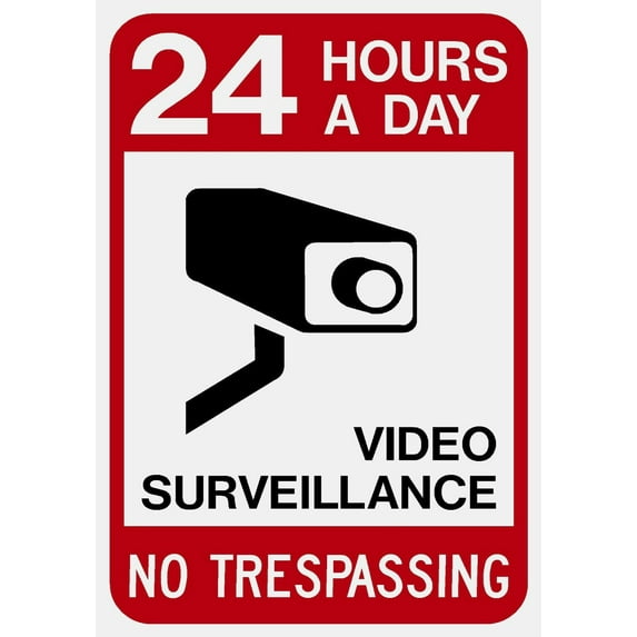 Traffic & Warehouse Signs - 24 Hours A Day Video Surveillance Sign - Weather Approved Aluminum Street Sign, 0.04 Thickness - 12" X 18"