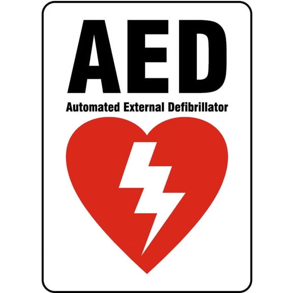 Traffic & Warehouse Signs - AED Sign - Weather Approved Aluminum Street Sign, 0.04 Thickness - 10" X 7"