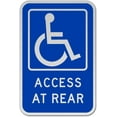 thumbnail image 1 of Traffic & Warehouse Signs - Access At Rear Sign - Weather Approved Aluminum Street Sign, 0.04 Thickness - 12" X 8", 1 of 5