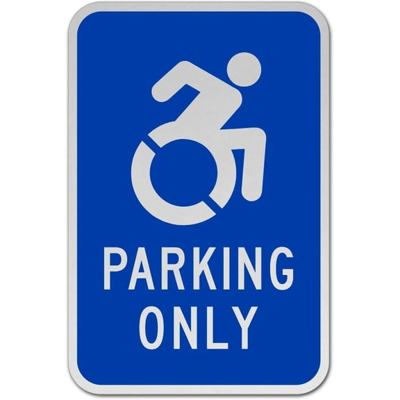 Traffic & Warehouse Signs - Accessible Parking Only Sign - Weather Approved Aluminum Street Sign, 0.04 Thickness - 18" X 24"