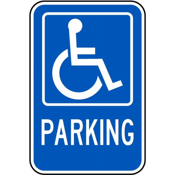 Traffic & Warehouse Signs - Accessible Parking Sign - Weather Approved Aluminum Street Sign, 0.04 Thickness - 10" X 7"