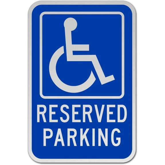 Traffic & Warehouse Signs - Accessible Reserved Parking Sign - Weather Approved Aluminum Street Sign, 0.04 Thickness - 10" X 7"
