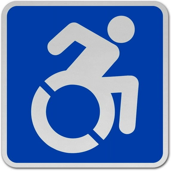 Traffic & Warehouse Signs - Accessible Sign - Weather Approved Aluminum Street Sign, 0.04 Thickness - 12" X 8"