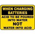 thumbnail image 1 of Traffic & Warehouse Signs - Acid To Be Poured Into Water Sign - Weather Approved Aluminum Street Sign, 0.04 Thickness - 24" X 36", 1 of 5