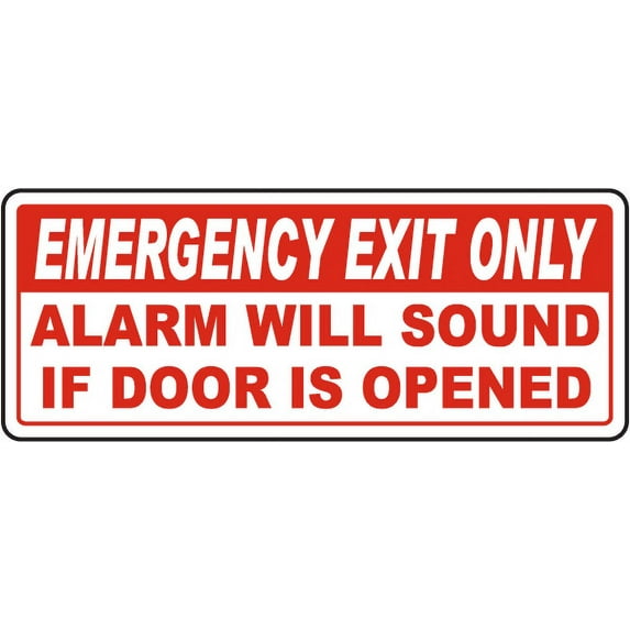 Traffic & Warehouse Signs - Alarm Will Sound If Door Is Opened Sign 2 - Weather Approved Aluminum Street Sign, 0.04 Thickness - 12" X 18"