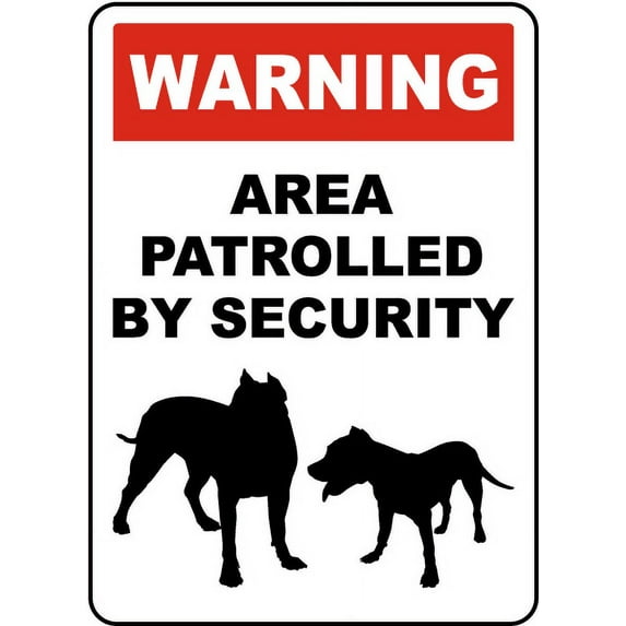 Traffic & Warehouse Signs - Area Patrolled By Security Sign - Weather Approved Aluminum Street Sign, 0.04 Thickness - 18" X 24"