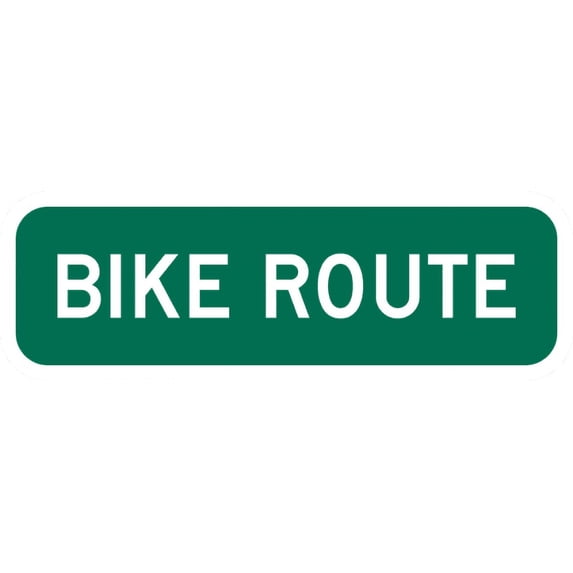 Traffic & Warehouse Signs - Bike Route Sign - Weather Approved Aluminum Street Sign, 0.04 Thickness - 18" X 24"
