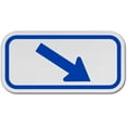 thumbnail image 1 of Traffic & Warehouse Signs - Blue Diagonal Right Arrow Sign - Weather Approved Aluminum Street Sign, 0.04 Thickness - 10" X 7", 1 of 5