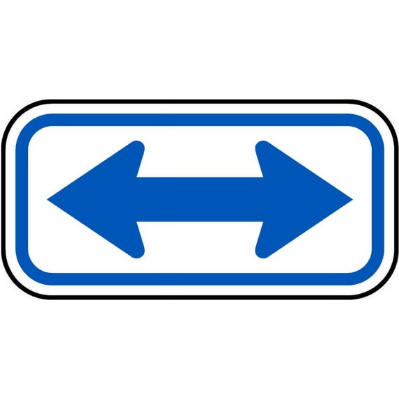 Traffic & Warehouse Signs - Blue Double Arrow Sign - Weather Approved Aluminum Street Sign, 0.04 Thickness - 24" X 36"