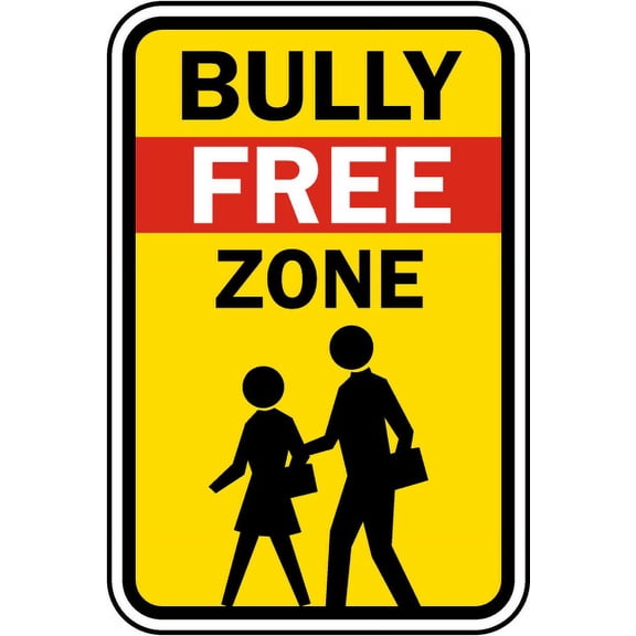 Traffic & Warehouse Signs - Bully Free Zone Sign 1 - Weather Approved Aluminum Street Sign, 0.04 Thickness - 10" X 7"