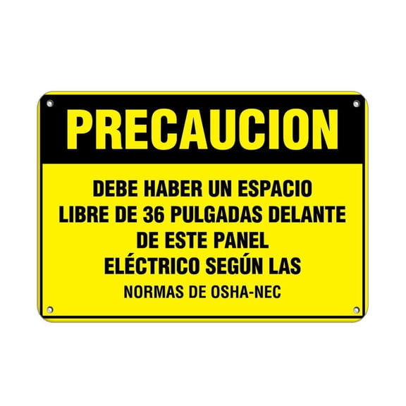 Traffic & Warehouse Signs - Caution - 36 Inch Free Space In Front Of Electrical Panel OSHA - Weather Approved Aluminum Street Sign, 0.04 Thickness - 10" X 7"