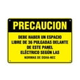 thumbnail image 1 of Traffic & Warehouse Signs - Caution - 36 Inch Free Space In Front Of Electrical Panel OSHA - Weather Approved Aluminum Street Sign, 0.04 Thickness - 12" X 18", 1 of 5