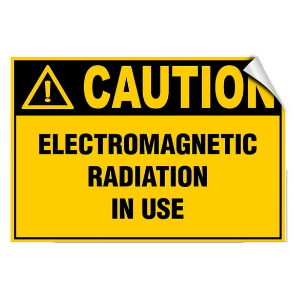 Traffic & Warehouse Signs - Caution - Electromag​netic Radiation In Use Hazard - Weather Approved Aluminum Street Sign, 0.04 Thickness - 10" X 7"