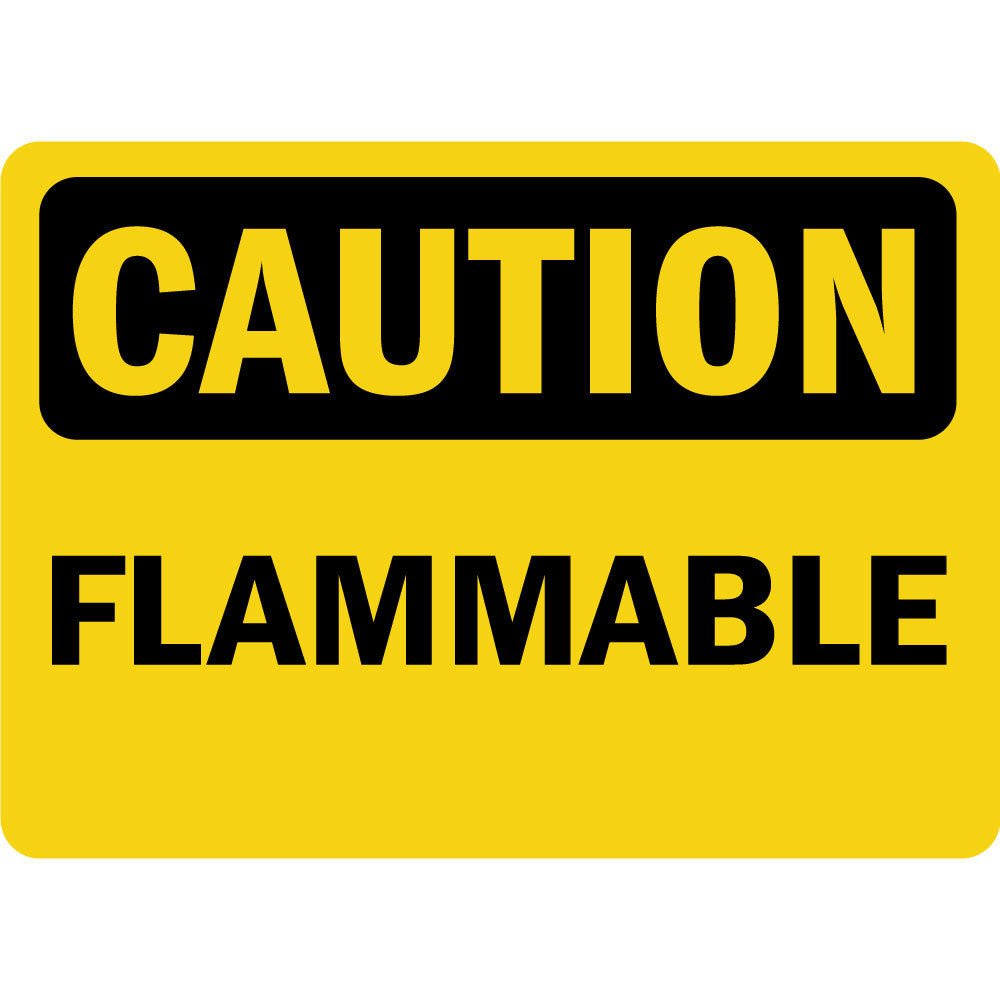 Weather Flammable Sign Traffic & Warehouse Signs - Caution - Flammable Osha - Weather Approved ...