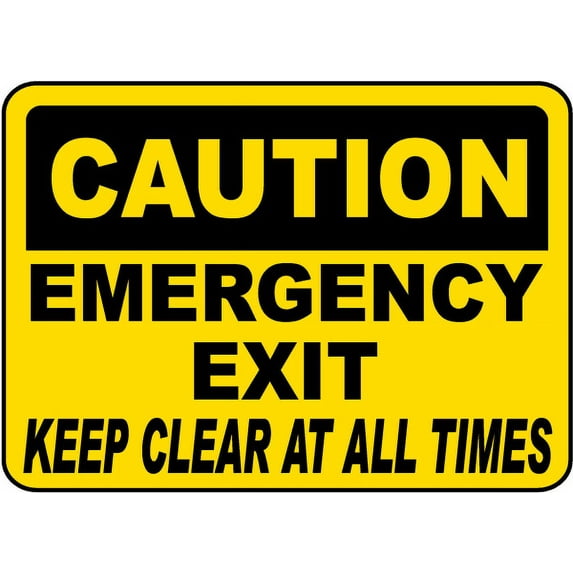 Traffic & Warehouse Signs - Caution Keep Clear At All Times Sign - Weather Approved Aluminum Street Sign, 0.04 Thickness - 12" X 8"
