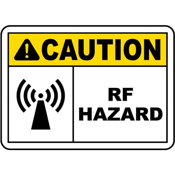 Traffic & Warehouse Signs - Caution RF Hazard Sign - Weather Approved Aluminum Street Sign, 0.04 Thickness - 10" X 7"