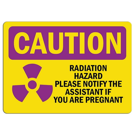 Traffic & Warehouse Signs - Caution Radiation Sign - Radiation Hazard Please Notify with Symbol - Weather Approved Aluminum Street Sign, 0.04 Thickness - 12" X 8"