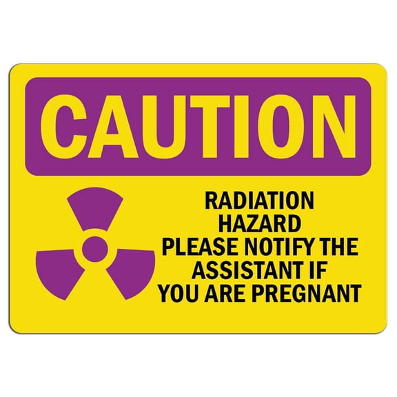 Traffic & Warehouse Signs - Caution Radiation Sign - Radiation Hazard Please Notify with Symbol - Weather Approved Aluminum Street Sign, 0.04 Thickness - 10" X 7"