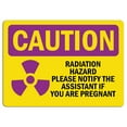 thumbnail image 1 of Traffic & Warehouse Signs - Caution Radiation Sign - Radiation Hazard Please Notify with Symbol - Weather Approved Aluminum Street Sign, 0.04 Thickness - 12" X 18", 1 of 5