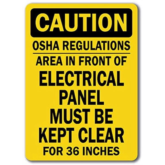 Traffic & Warehouse Signs - Caution - Sign - Rules Area Panel Kept Clear for 36" - Sign - Weather Approved Aluminum Street Sign, 0.04 Thickness - 24" X 36"