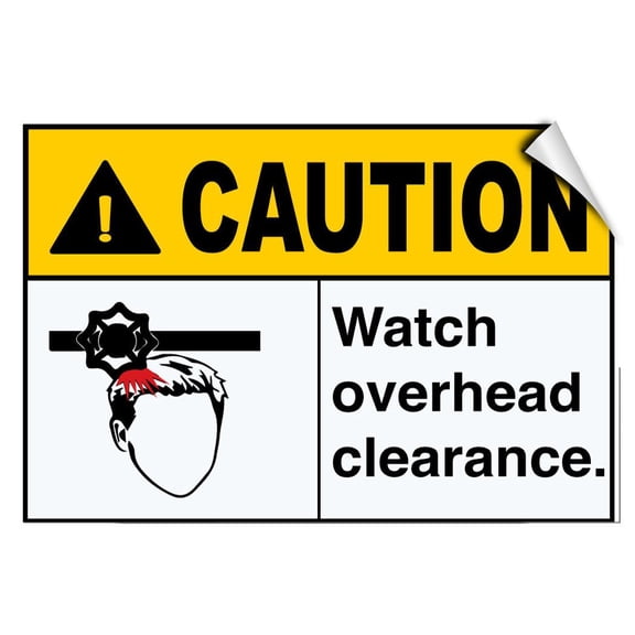 Traffic & Warehouse Signs - Traffic Signs - Caution - Watch Overhead Clearance Style3 Hazard - Weather Approved Aluminum Street Sign, 0.04 Thickness - 10" X 7"
