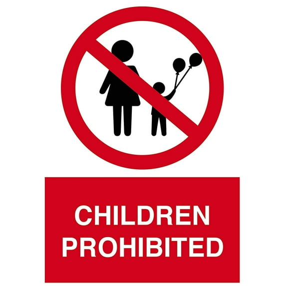 Traffic & Warehouse Signs - Children Prohibited Sign - Weather Approved Aluminum Street Sign, 0.04 Thickness - 10" X 7"