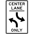 thumbnail image 1 of Traffic & Warehouse Signs - Concurrent (Center) Left Turn Lane (ground) - Weather Approved Aluminum Street Sign, 0.04 Thickness - 24" X 36", 1 of 5